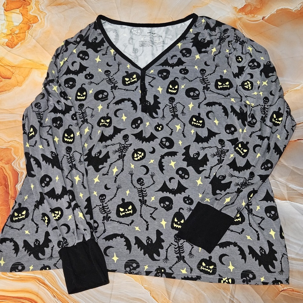 Little Sleepies Glowing Ghouls Women's XXL Halloween Pajama Top